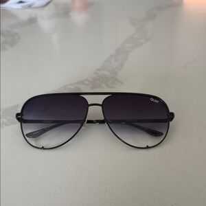 Quay Australia Black Aviator Sunglasses